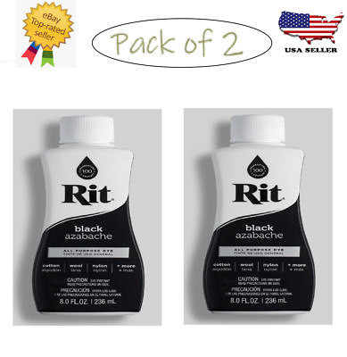 New Rit All Purpose Liquid Dye 8 oz, Black Free Shipping ( Pack of 2)