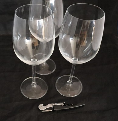 Lenox Tuscany Bordeaux Crystal 9.5'' Tall Stemmed Wine Glasses Set of 3