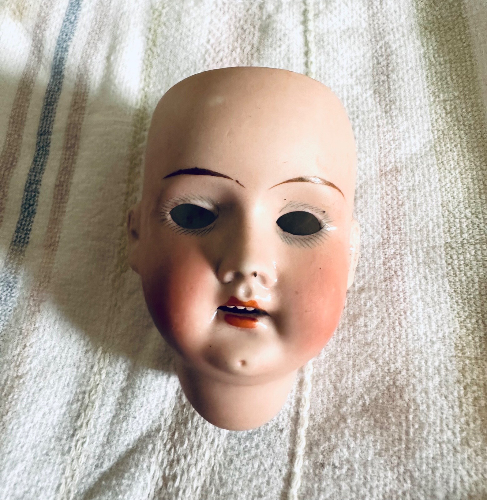 ANTIQUE Made in Germany BISQUE Doll HEAD Open Mouth with 4 ANTIQUE Made in Germany BISQUE Doll HEAD Open Mouth with 4
