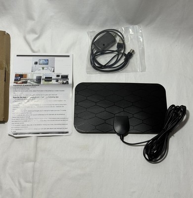 Flat Indoor TV Antenna Adapter HD Signal Amplifier Digital HDTV