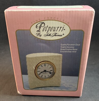Vintage Potpourri Porcelain Clock Cheshire Model 333 by Seth Thomas