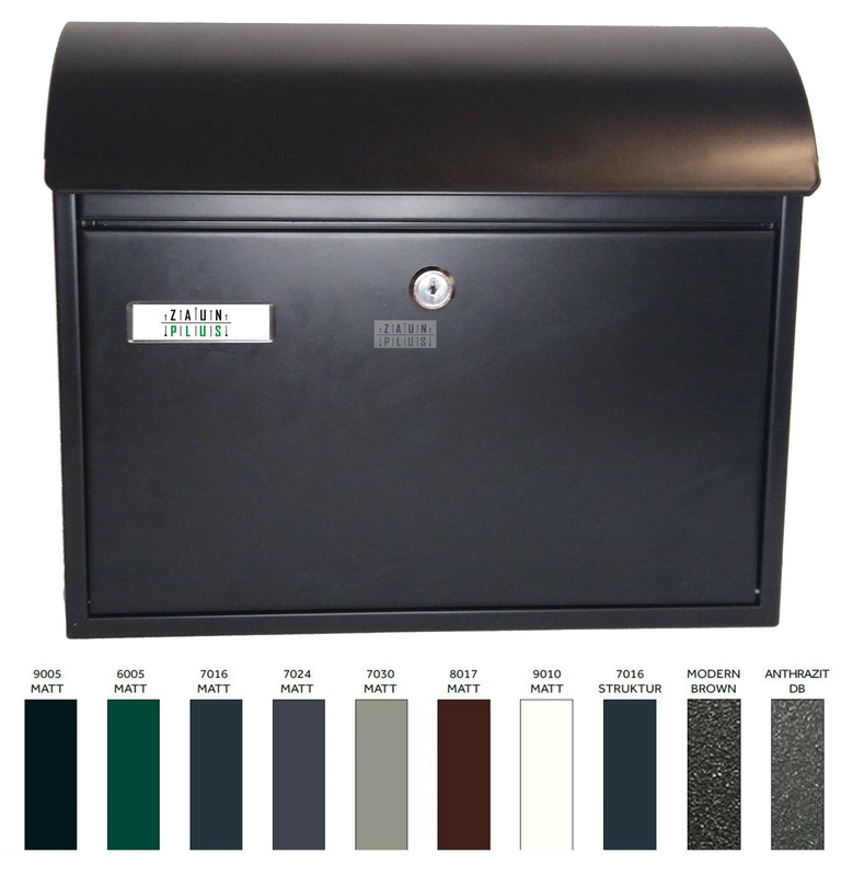 Premium Briefkasten 40x33x12 Cm Schwarz Ral 9005 Wand-/ Zaunmontage Postbox
