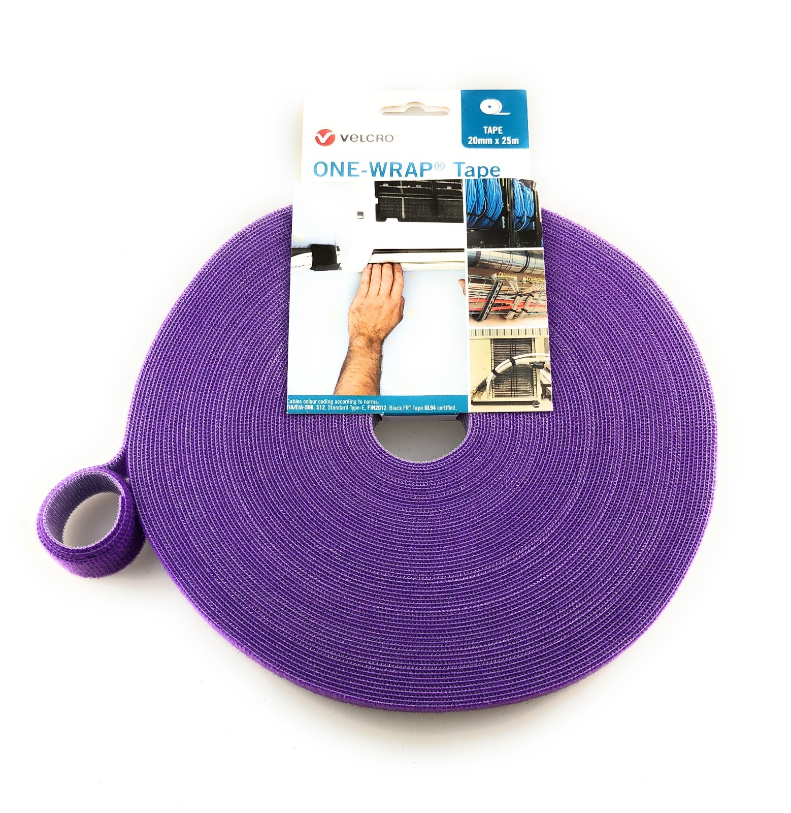 VELCRO® Hook and loop ONEWRAP® double sided Strapping black and white