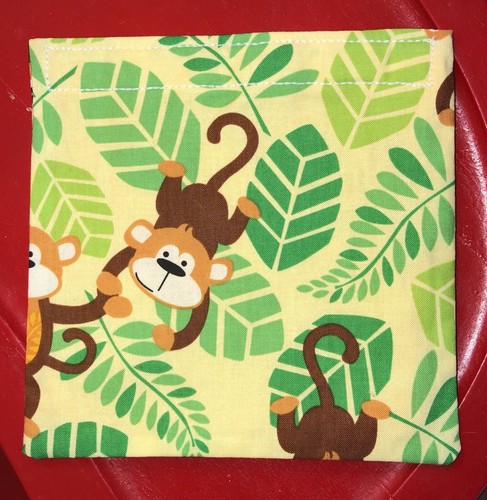 Handmade Reusable Snack Sandwich Food Storage Bag Object Pouch Monkey Print ??