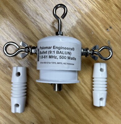 NEW Palomar 9:1 Bullet Balun 1.8-61 MHz 500 WATTS + 2 FREE DOG-BONE INSULATORS