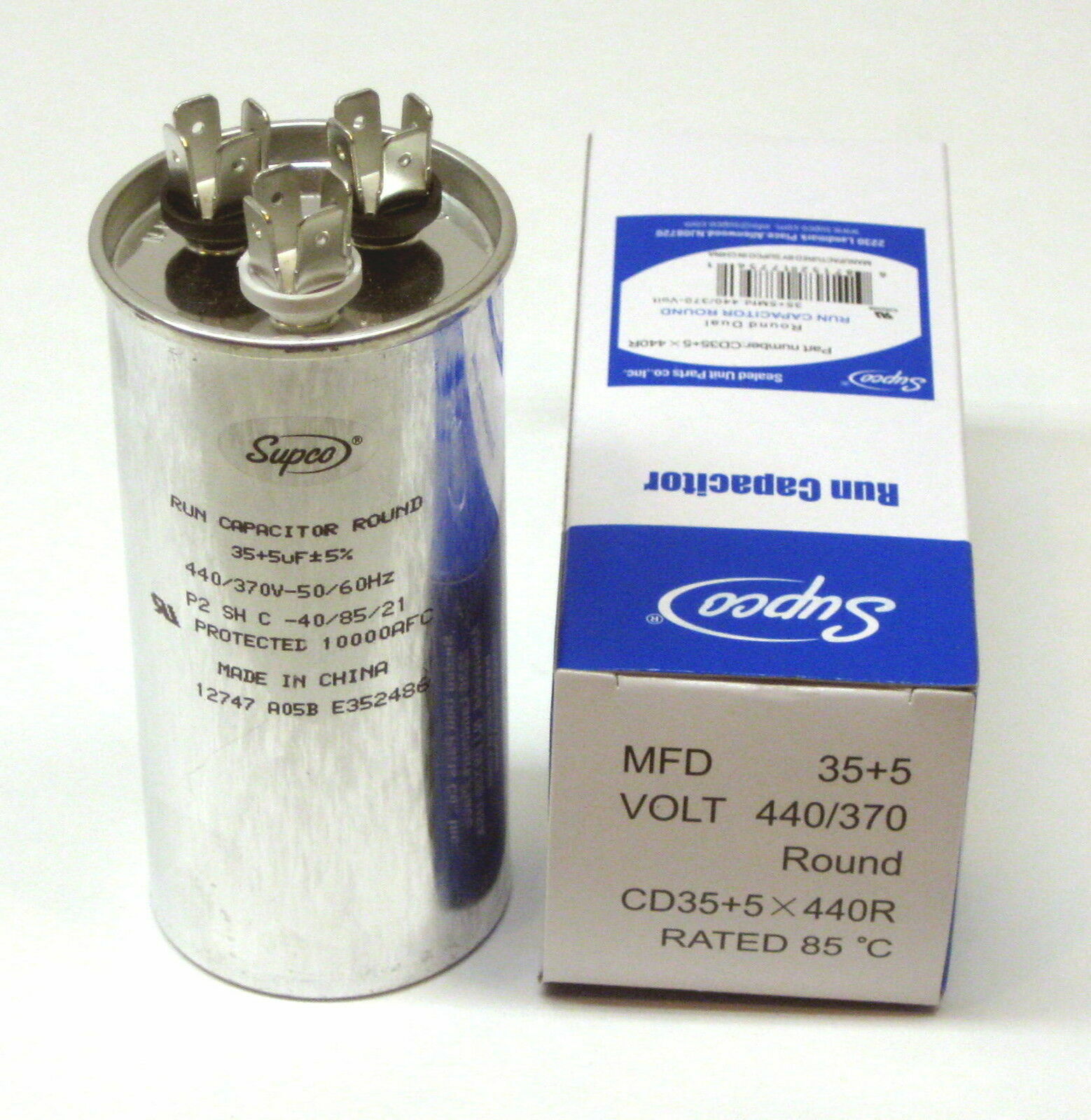 Air Conditioning HVAC Round Dual Motor Run Capacitor 35 + 5 MFD