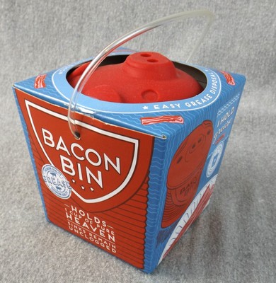 BACON BIN Red Rubber Pig Grease Holder BPA Free Silicone Safe up to 500 degrees