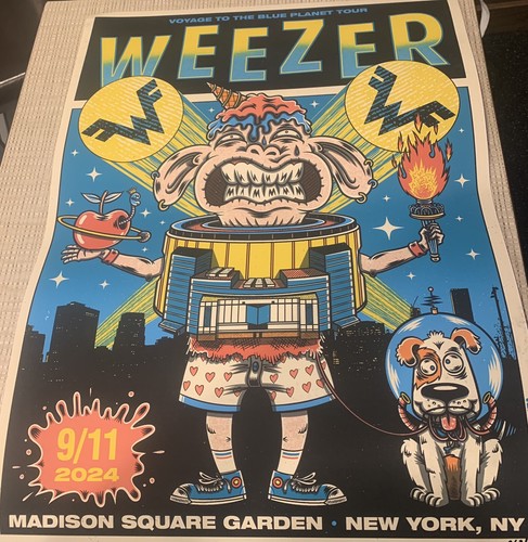 WEEZER POSTER TOUR MSG NYC 9&frasl;11&frasl;2024 NEW YORK MADISON SQUARE GARDEN ARENA  NYC