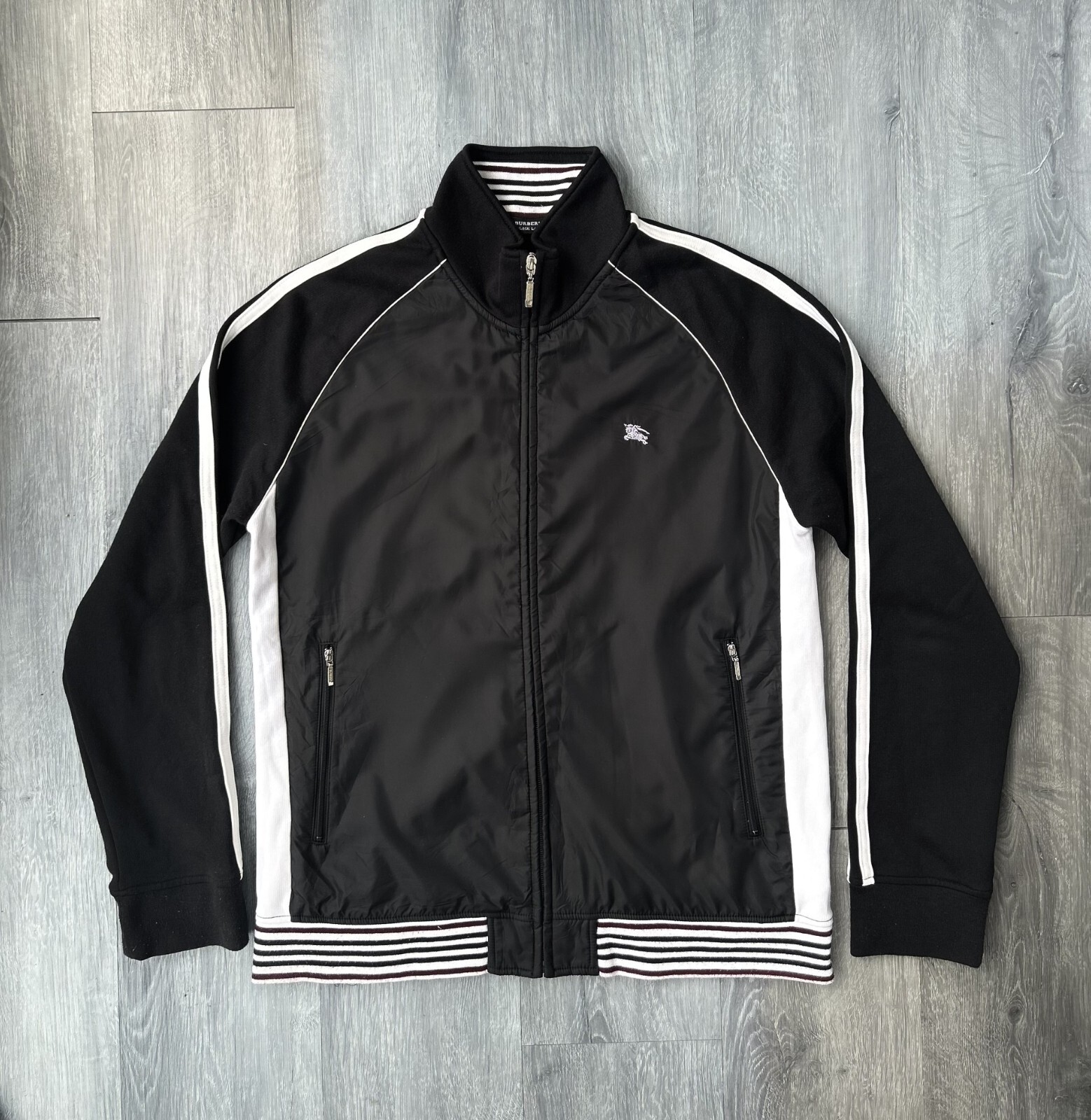 【希少】BURBERRY BLACK LABEL トラックジャケット 異素材切替 バーバリー ブラックレーベル トラックジャケット 異素材 切り替え