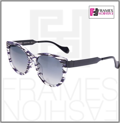 FENDI FENDI THIERRY LASRY SLIKY FF0181S MATTE BLACK LILAC SQUARE METAL SUNGLASSES 0181