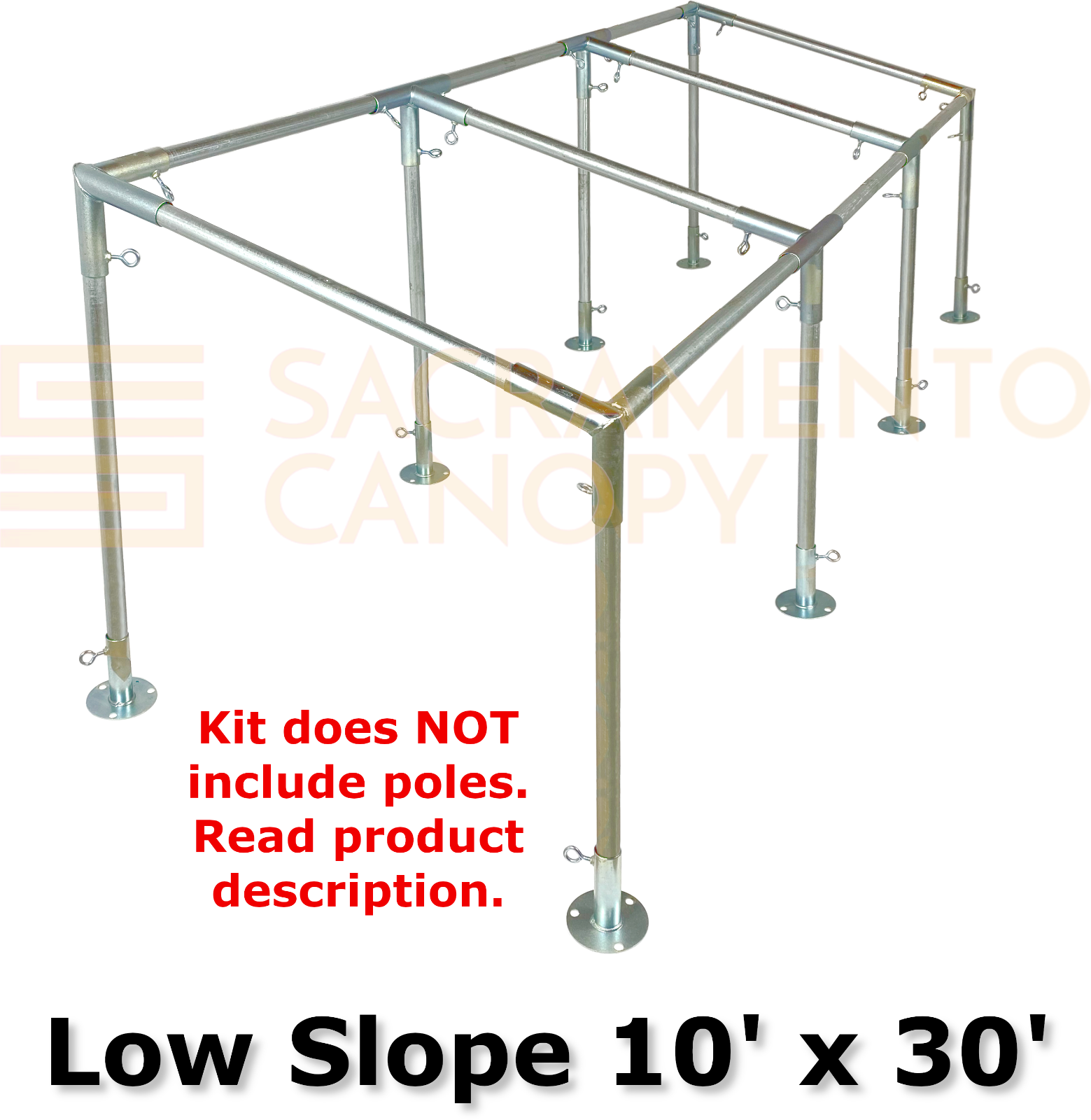 Slope, Lean-To Canopy Fittings Kits, DIY Greenhouse, RV & Boat Carport