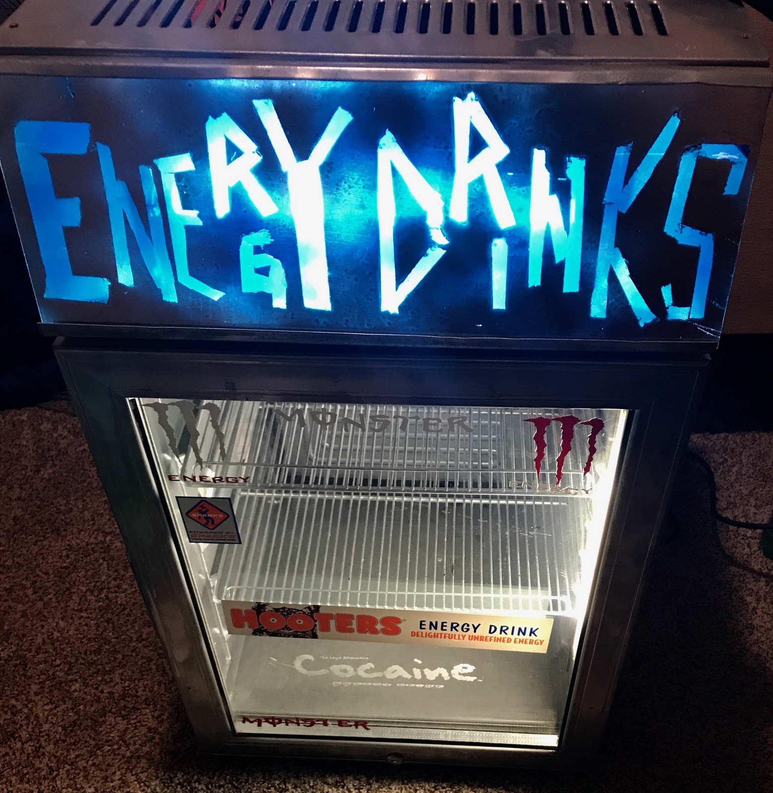 2004 SoBe Adrenaline Rush Energy Drink Mini Fridge Monster Hooters Cocaine