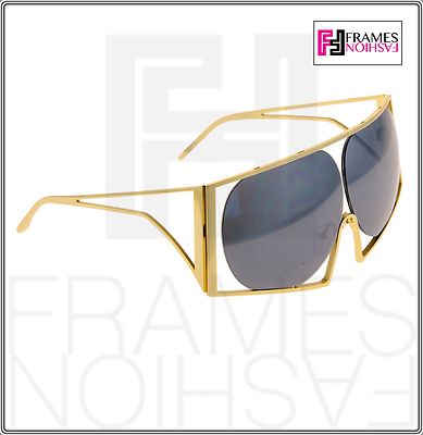 Pre-owned Linda Farrow Todd Lynn Angular Metal Tl4 Gold Silver Mirrored Authentic In Gray