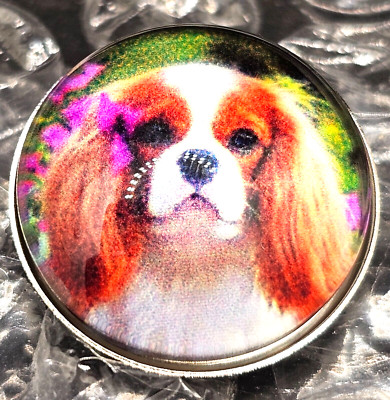 New  DOG  Glass Button Charm for Noosa Ginger Snaps Jewelry 18mm