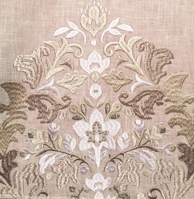 DESIGNERS GUILD Holyrood linen rayon metallic embroidery India new remnant