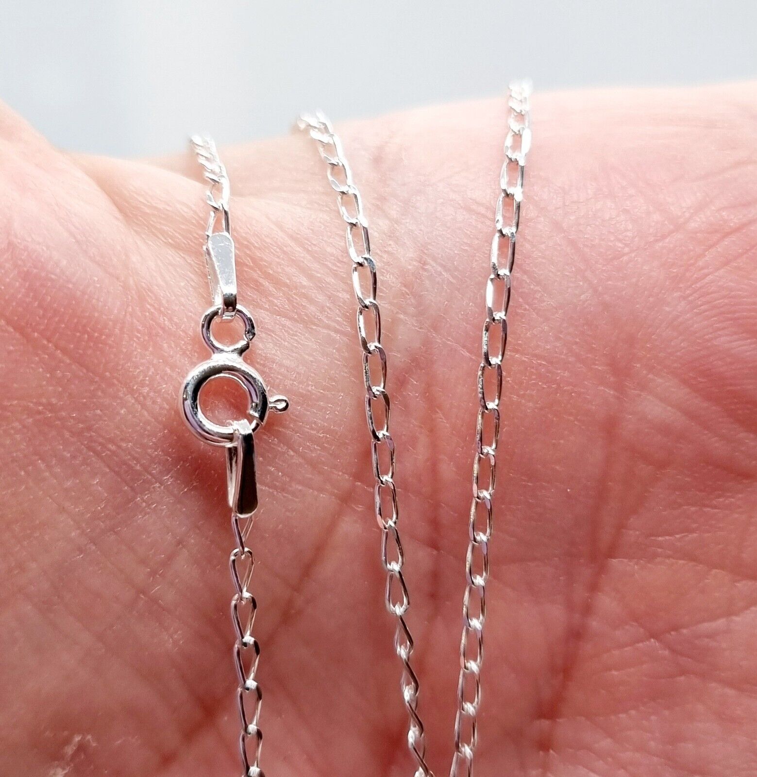 Chaval Chain Necklace 1.6mm Wide Sterling Silver Chaval Chain Necklace 1.6mm Wide Sterling Silver