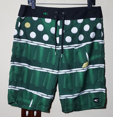 O'NEILL Board Shorts Mens Size 34 - St. Paddy's Beer Pong Edition