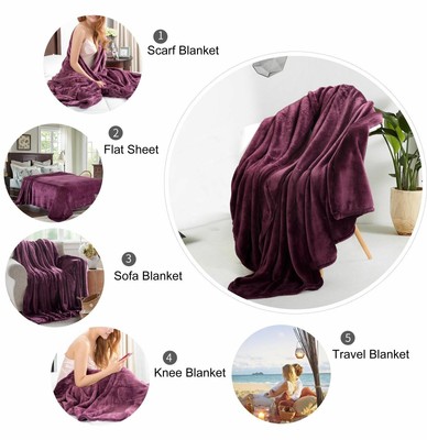 Reafort Ultra Soft Flannel Fleece Royal Plush Velvet All Season Blanket
