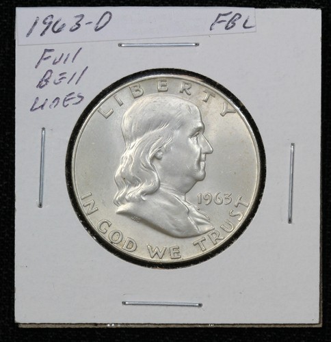 1963-D Franklin Half Dollar Full Bell Lines