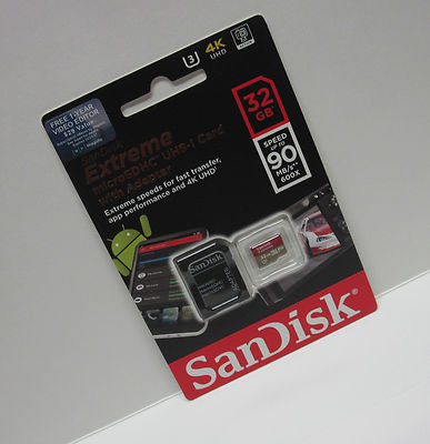 Sandisk 32G Micro Extreme U1 4K best Ultra HD SD card for GoPro Hero 5 4 3 (Best 32gb Micro Sd Card)