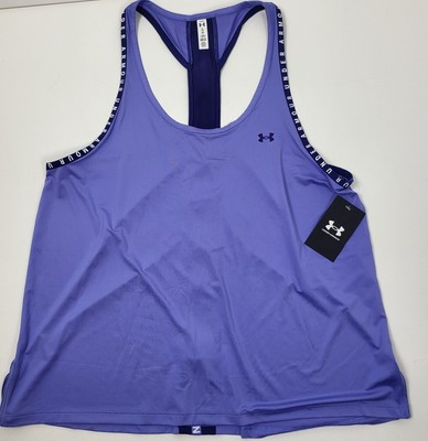 Under Armour Knockout Tank Top  Purple Womens Size XLarge XL Heat  Gear New