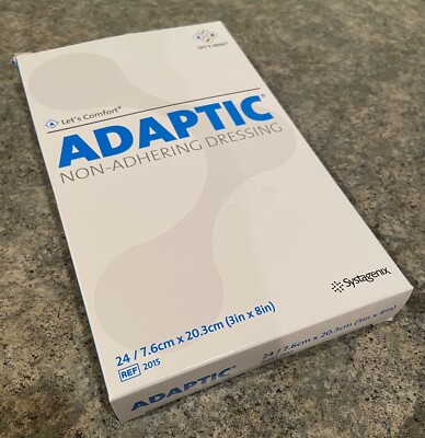 Box Of 18 ADAPTIC Non-Adhering Dressing 3 x 8  Ref 2015 Expires 2025