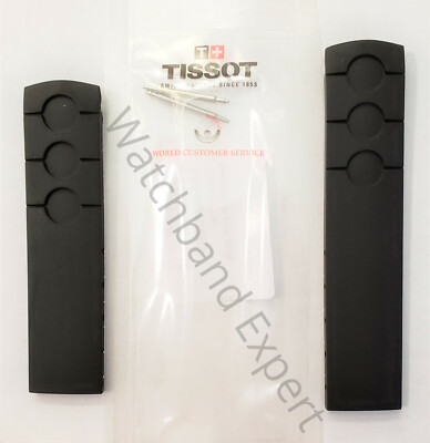 Original Tissot PRS-516 Model T044417A / T044430A Black Rubber Watch Band Strap 