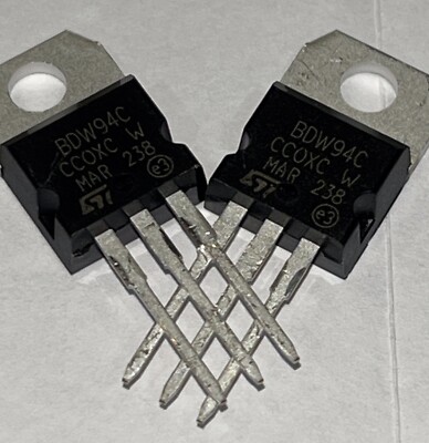 2X Transistor BDW94C: PNP bipolar Darlington 100V 12A 80W TO220AB