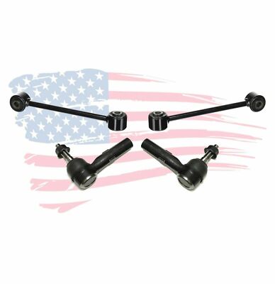 4Pc Front Outer Tie Rods & Sway Bar Links Kit for Jeep Commander Grand Cherokee