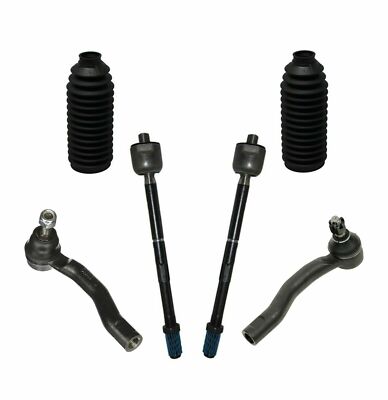 6 Pc Inner & Outer Tie Rods Bellow Boots Kit for Toyota Corolla 03-08 All Models
