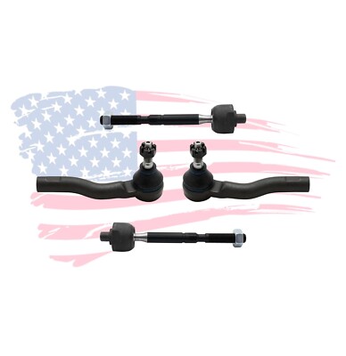 4Pc Front Steering Kit for Ford Fusion MKZ Mercury Milan Outer & Inner Tie Rods
