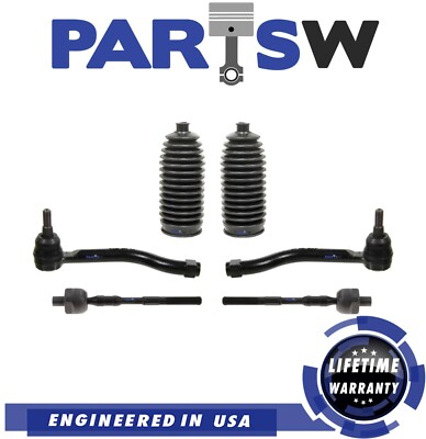 6 Pc Front Inner Outer Tie Rod Rack Boots for 2007 2008 2009-2012 Nissan Altima