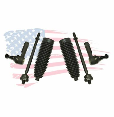 6 Pc Inner Outer Tie Rod Ends Bellow Boots Kit for Ford F-150 Lincoln Mark LT