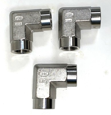 LOT OF 3 - 3/4'' X 3/4'' 316 FEMALE ELBOW UNION HAM-LET 48805K39