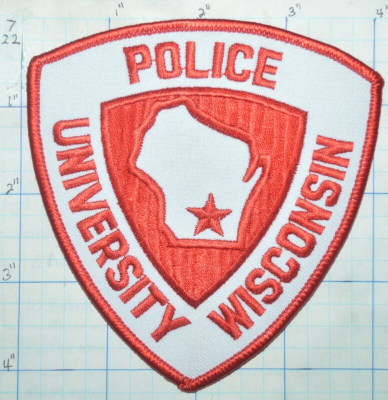 UNIVERSITY OF WISCONSIN POLICE DEPT RED & WHITE PATCH