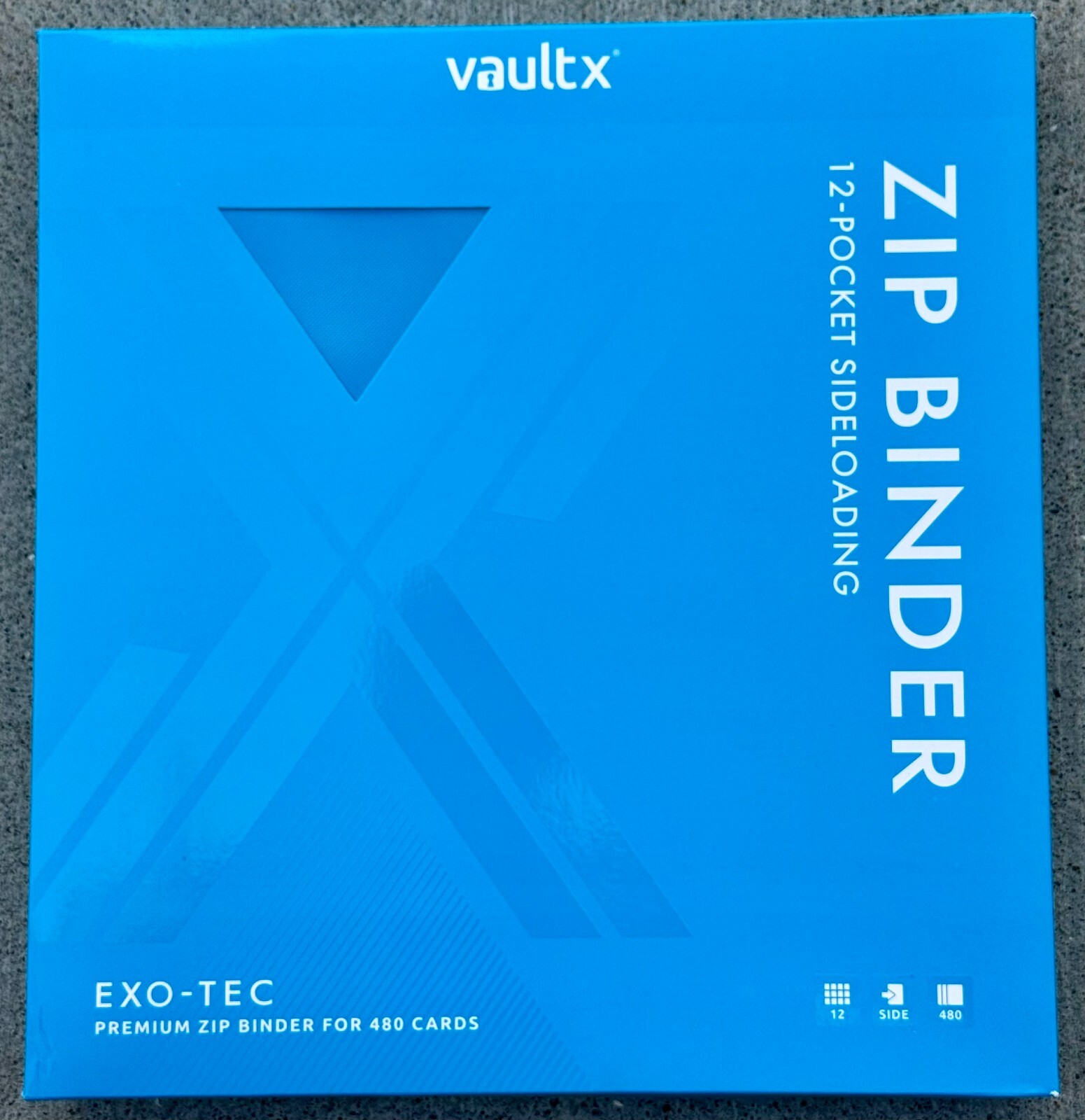 Vision Card Binder 未開封 Vault X Neon Blue 12-Pocket Exo-Tec Zip Binder New Holds 480