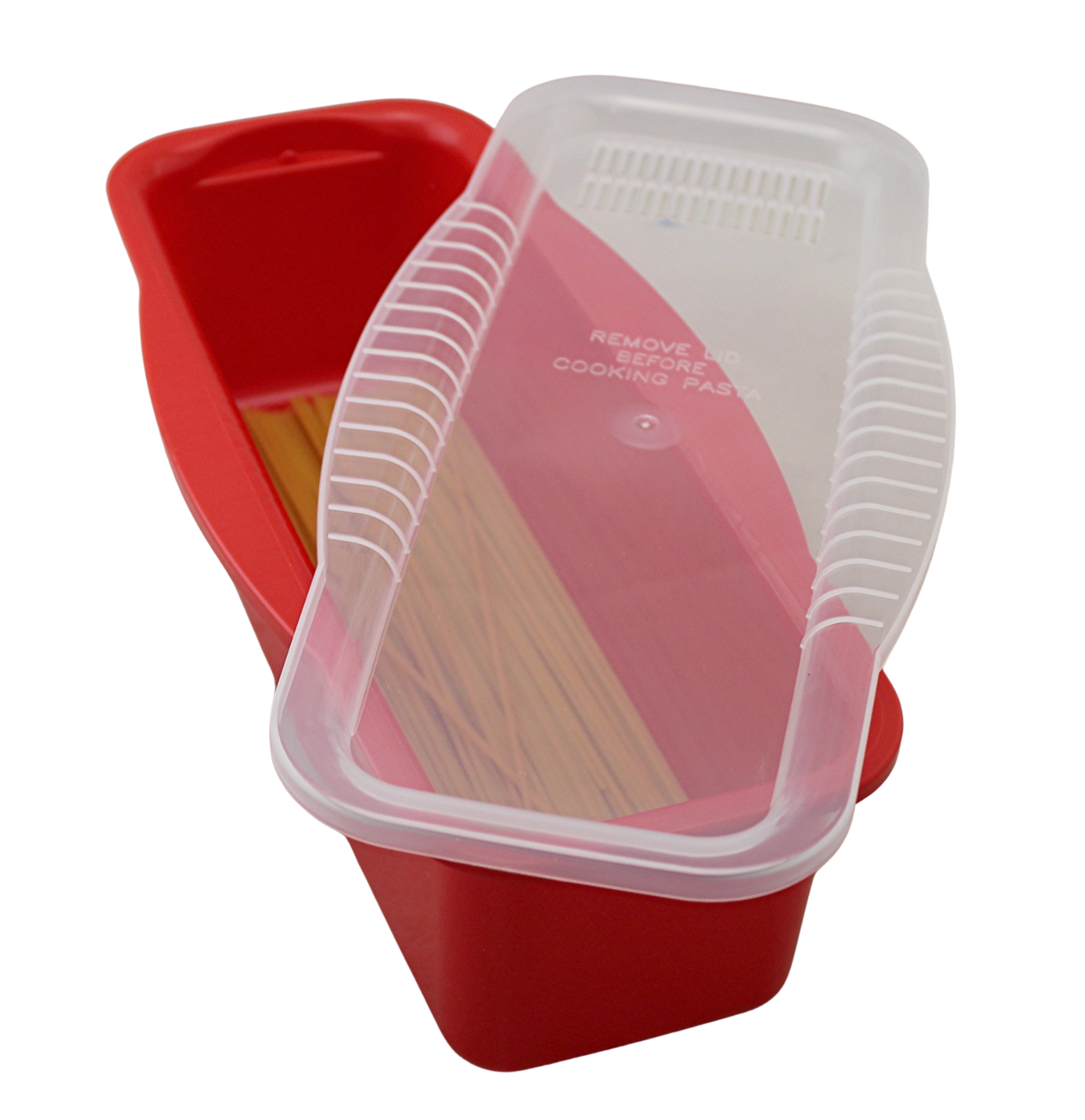 BPA-Free Non-Stick Microwave Pasta Cooker Red with Portioning Tool Easy Meals