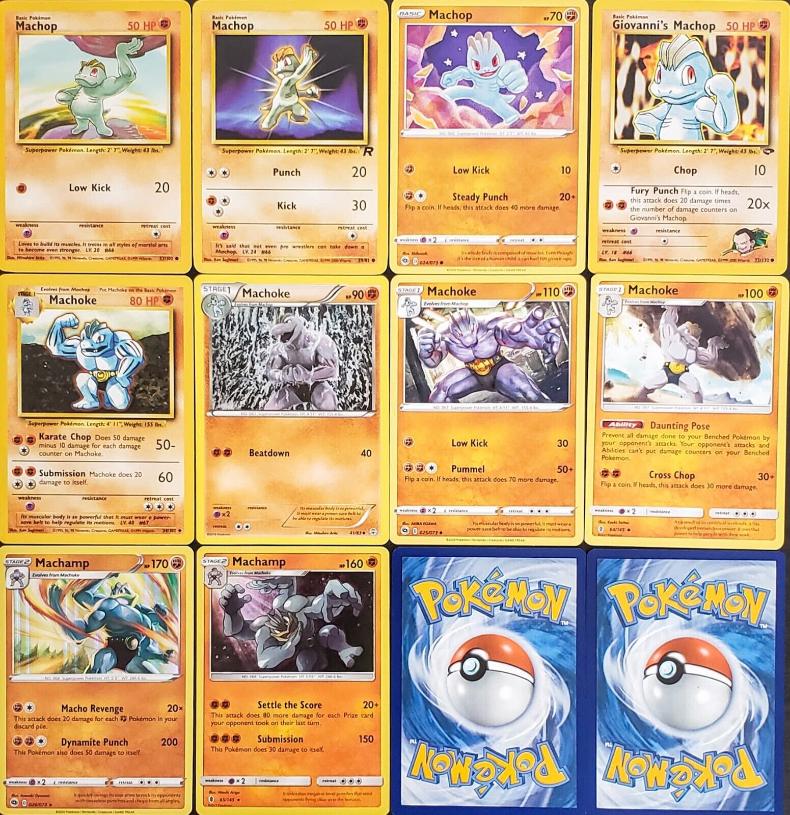 10x) MACHOP MACHOKE MACHAMP Pokemon Card NEW Collection Deck