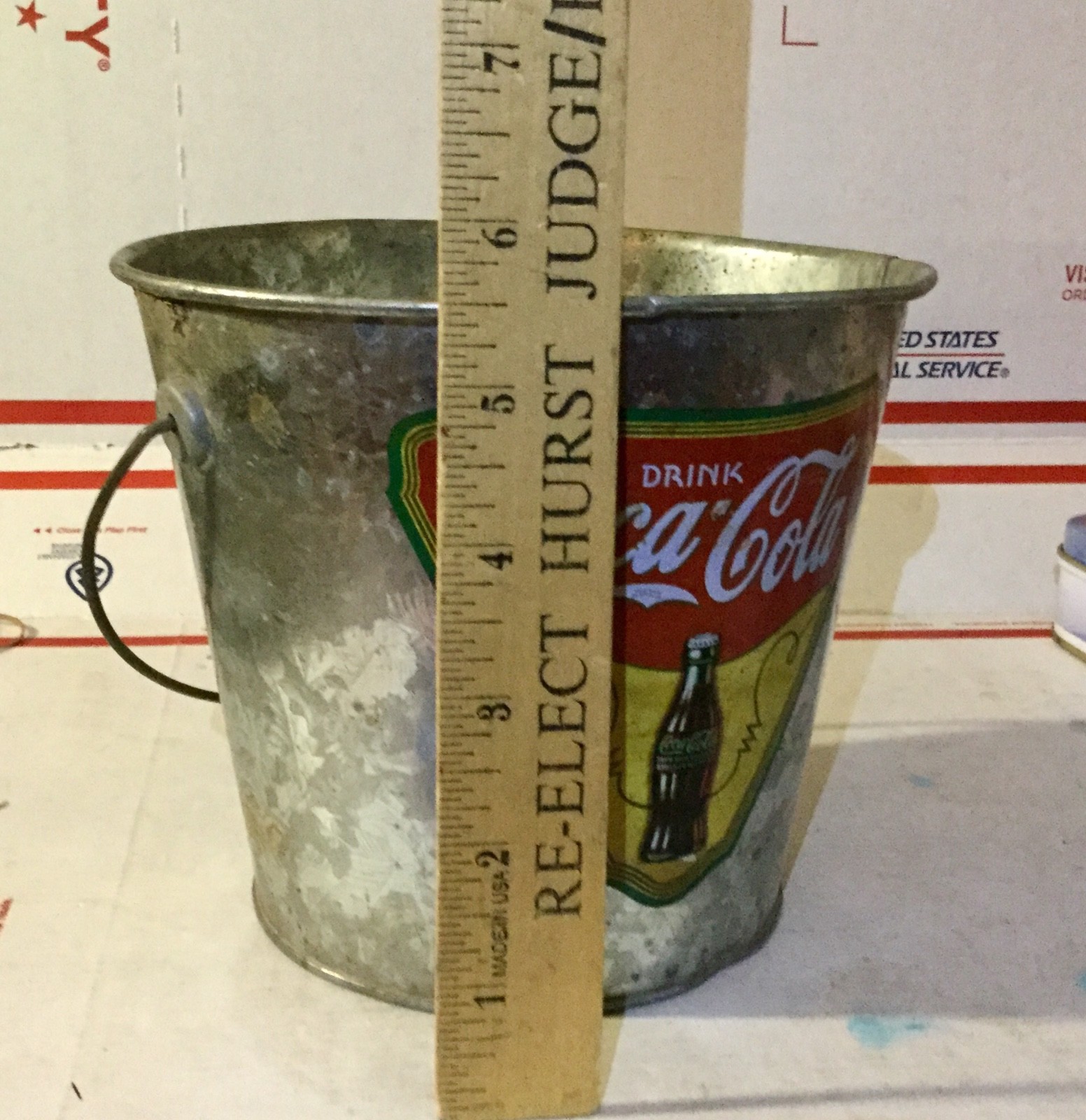 Retro Coca Cola Galvanzed Peanut Bucket