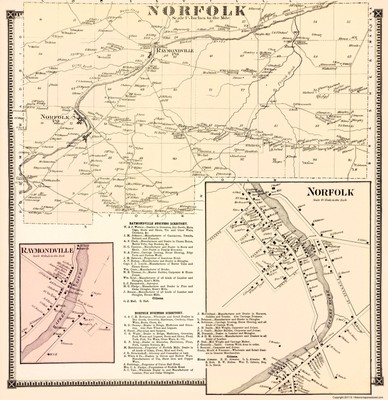 Historic City Map - Norfolk New York - Stone 1865 - 23 x 23.71