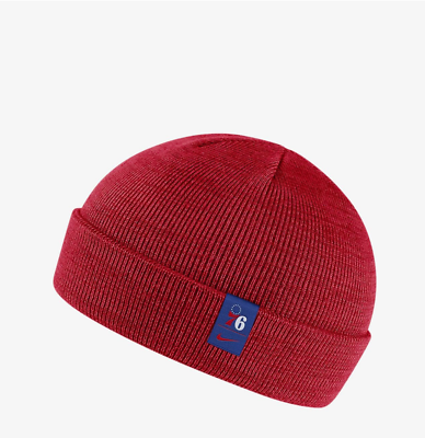Nike NBA Philadelphia 76ers Beanie OS Red Blue Embroidered Knit