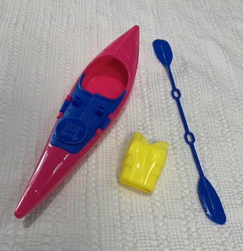 Barbie Fashion Doll Kayak Paddle Life Vest Set Water Sports Pink Yellow Blue New