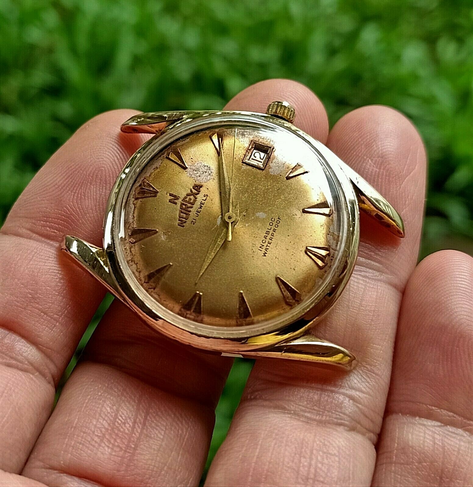 VINTAGE NOREXA 21JEWELS WATERPROOF G20 GOLD PERFECT WORKING | eBay