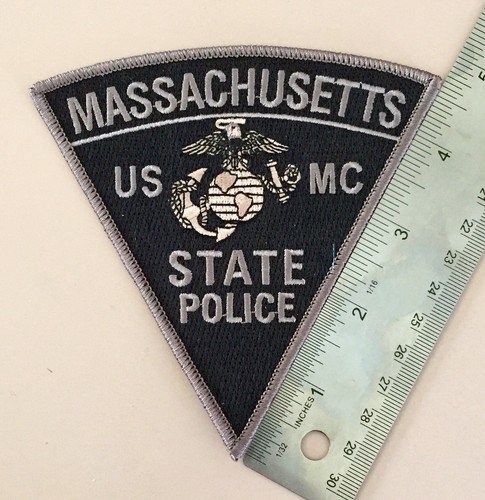 MASSACHUSETTS STATE POLICE U. S. MARINE CORP SUBDUED PATCH MA MASS USMC