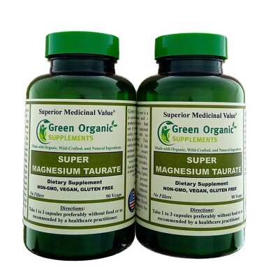 Green Organic Supplements MAGNESIUM TAURATE (Pack 2)