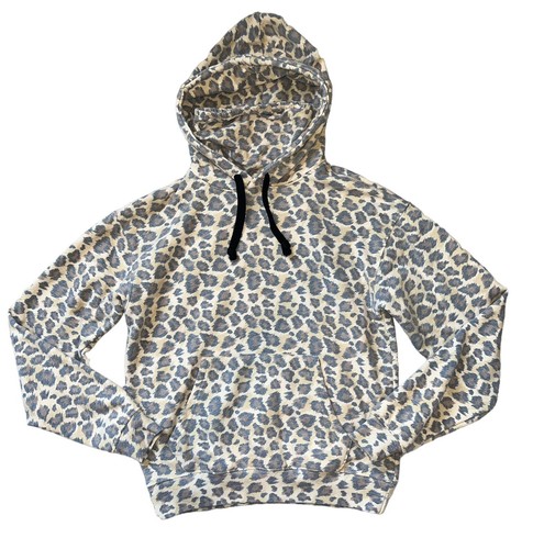 トップス 9090 girl Charcoal Pink Leopard Hoodie L Pink Zip Hoodie Y2k Harajuku Streetwear Leopard Print Ladies