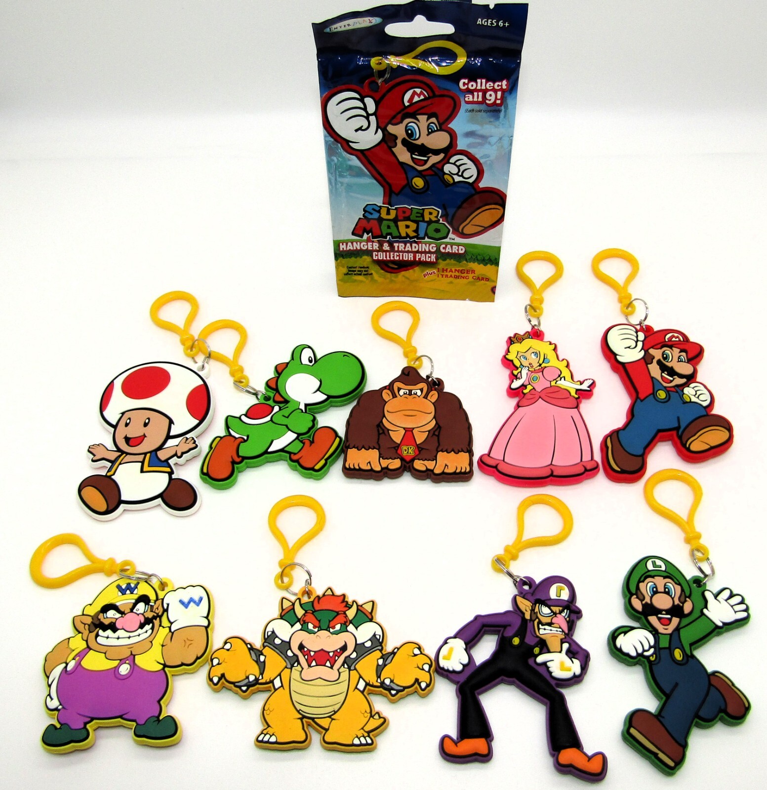 Super Mario Hanger Complete Set of 8 Hangers Mario Lugi Toad
