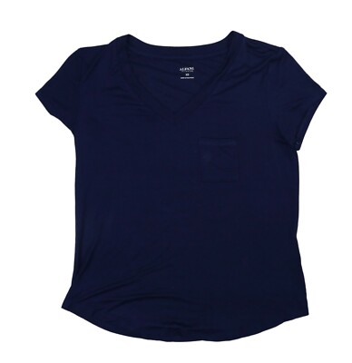 Alfani Intimates Solid Short Sleeve V-Neck Chest Pocket Pajama T-Shirt Top NWT