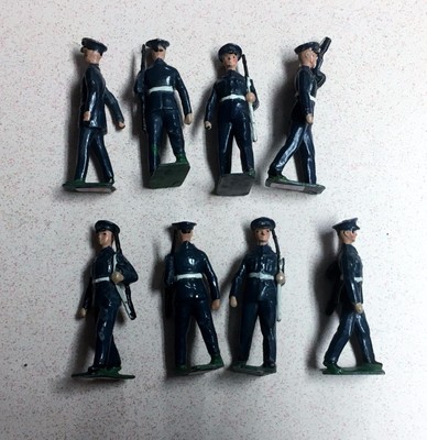 W. Britains US Air Coprs 1949 Pat. Blue Uniform 8 54mm Figurs 2044