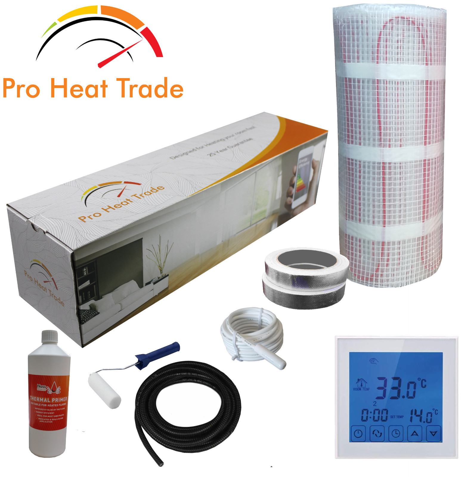 Electric Underfloor Heating mat kit 200w per m2 All Sizes PRO Heat